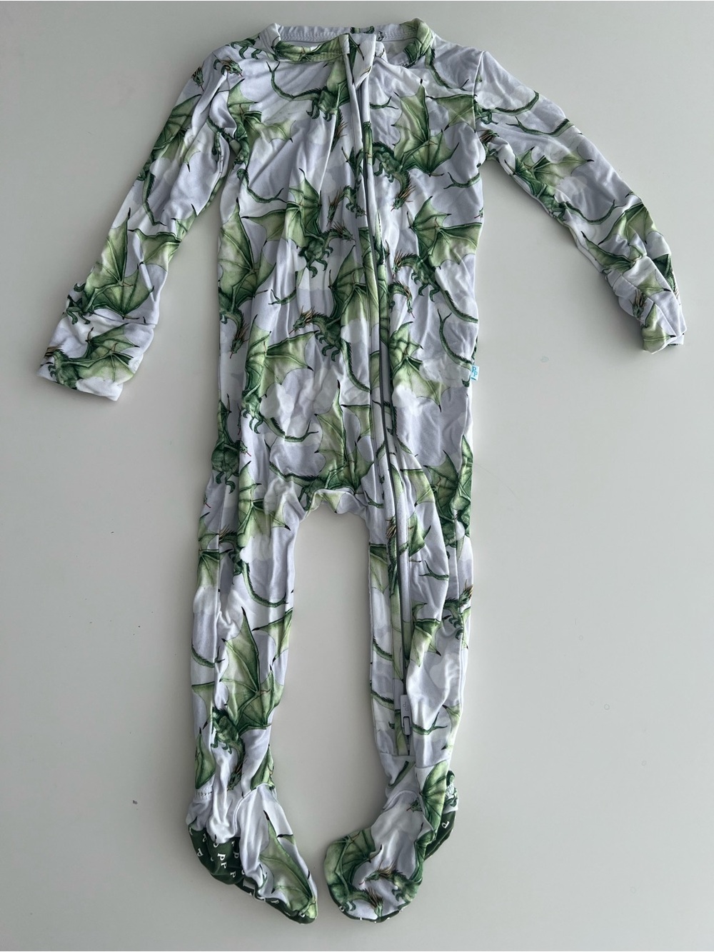 Posh Peanut Dinosaur Footie Zippered One Piece Pajamas 6-9m